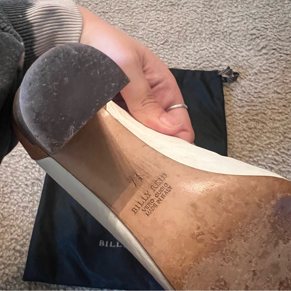 Billy Reid Brown Cream Leather Pointed Toe Heels - Picture 5 of 5